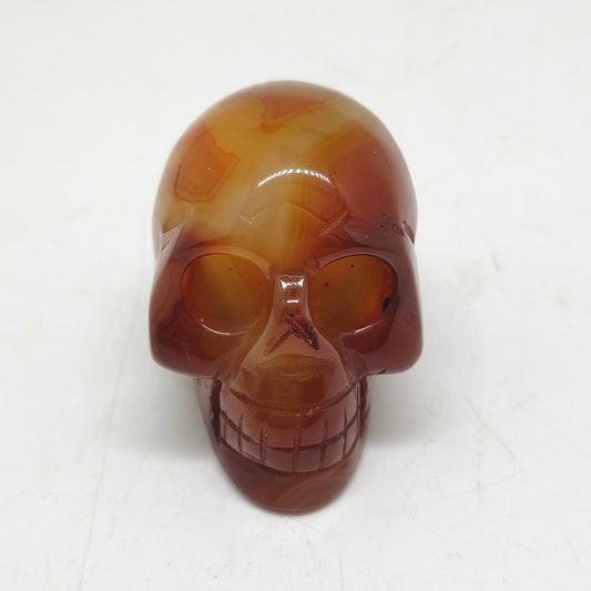 red agate skull carving ornaments healing 90.2g