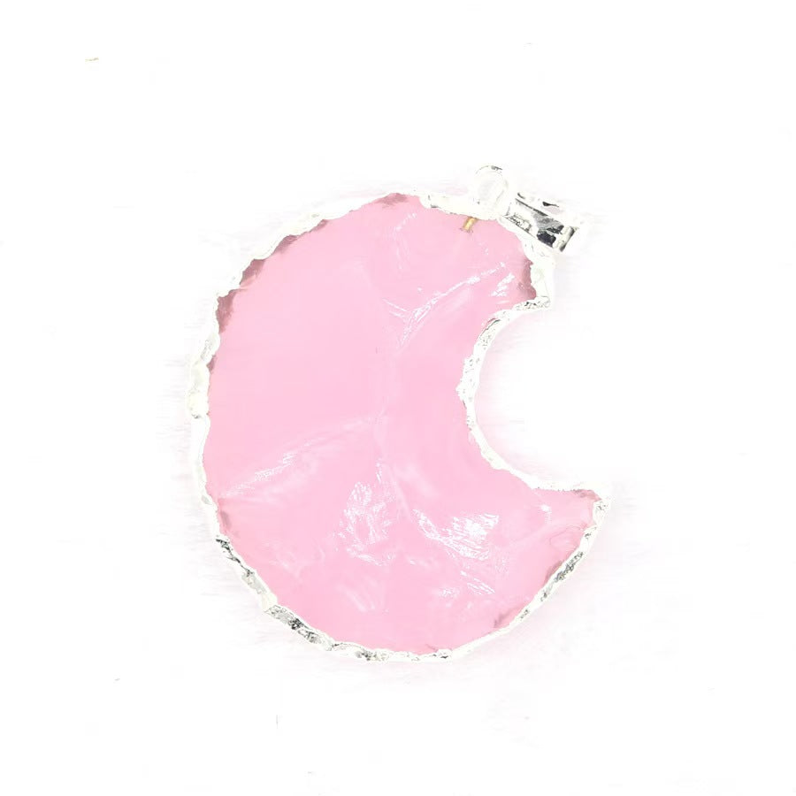 Star And Moon Shape Mozambique Pink Crystal Pendants For Necklace