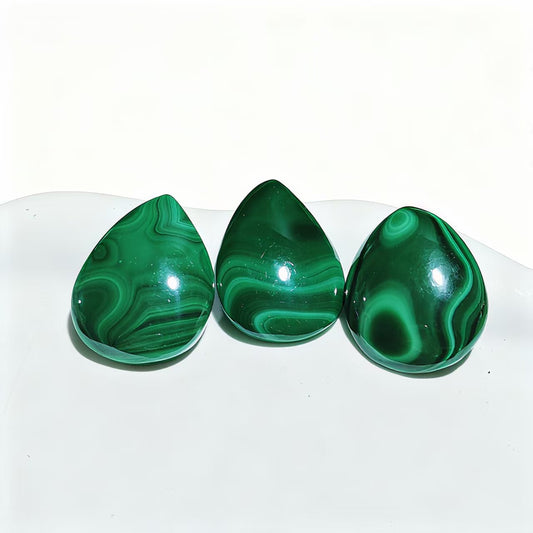 1Pc Natural Malachite Water Drop Shape Unpunched Pendants Healing Crystal Necklace For Women