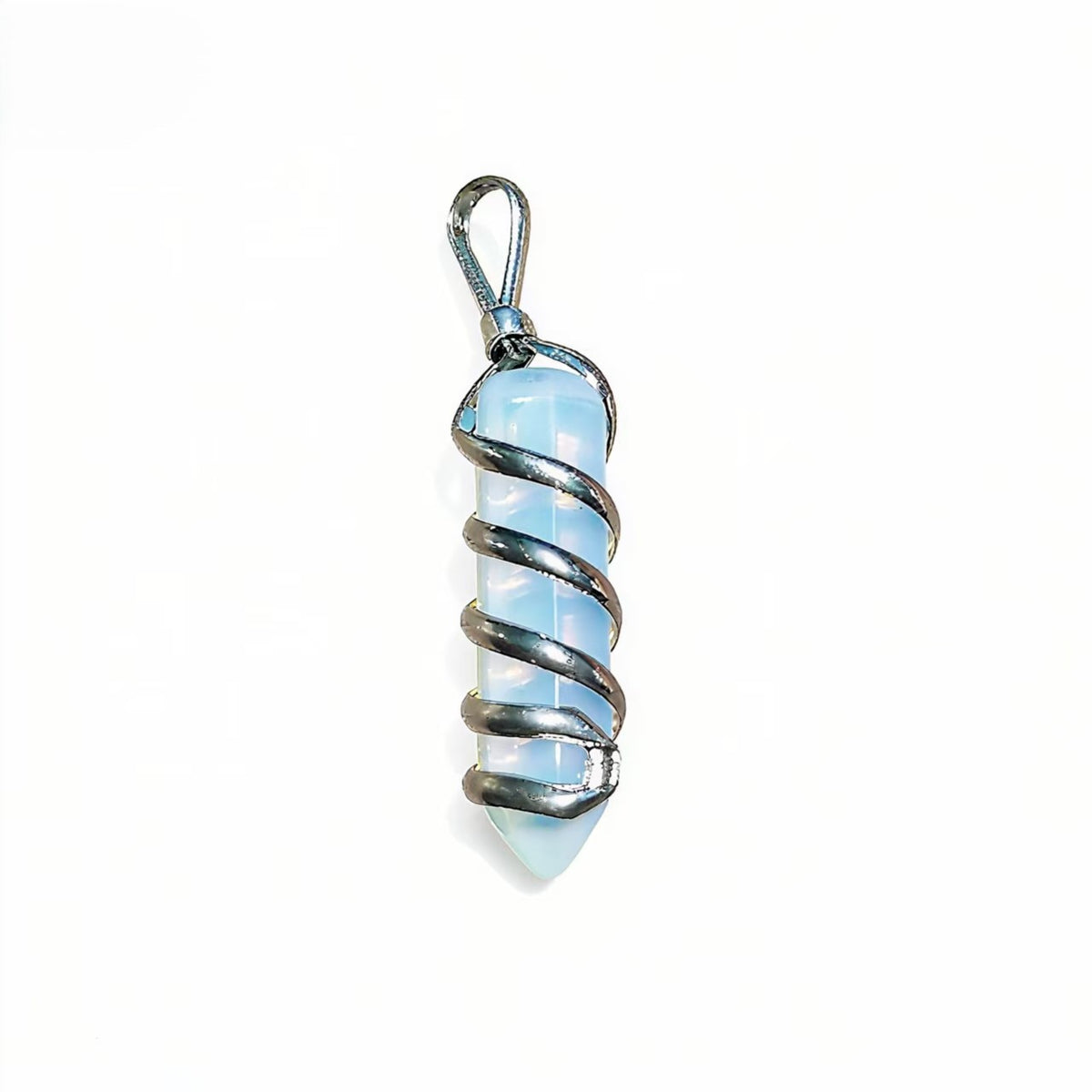 Hexagonal Prise Crystal Silver Wire Wrapping Pendants For Necklace Gifts