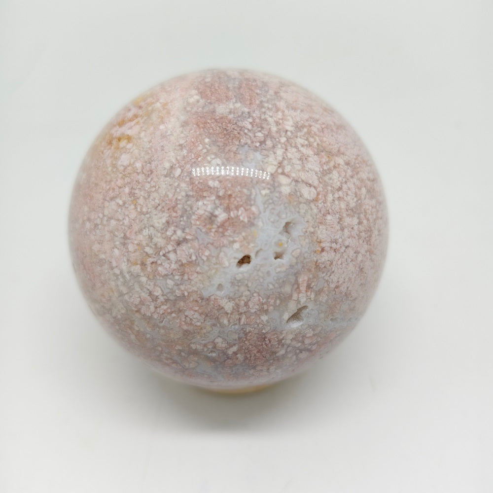 406.5g natural pink agate sphere ornaments healing