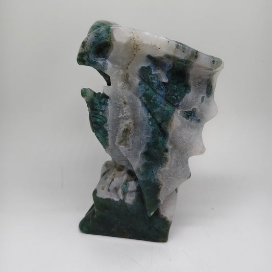 mossagate dragon carving ornaments healing 1.306kg