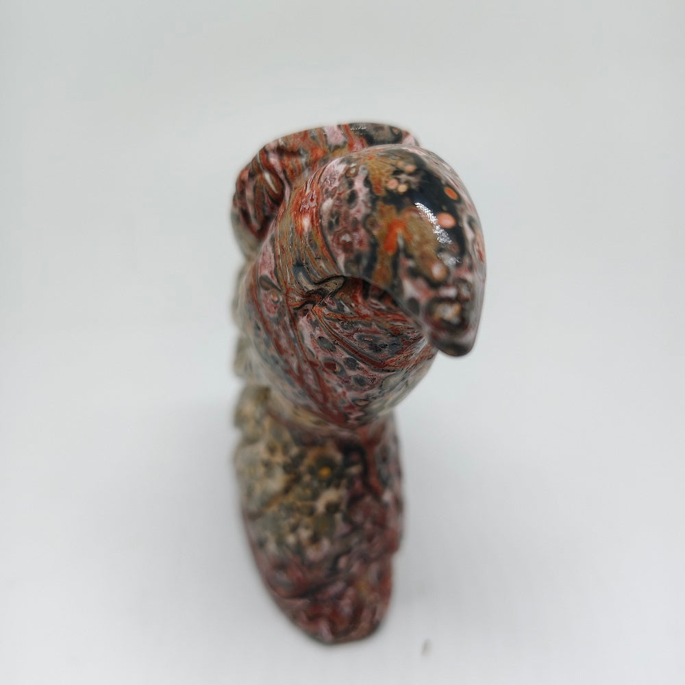 leopard print stone bird carving ornaments healing 286.5g