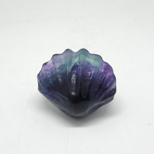 98.4g natural fluorite clam shell carving ornaments healing