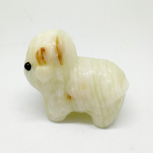 327.8g natural Afganistan dog carving ornaments healing