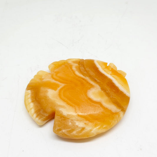 111g natural orange calcite fish carving ornaments healing