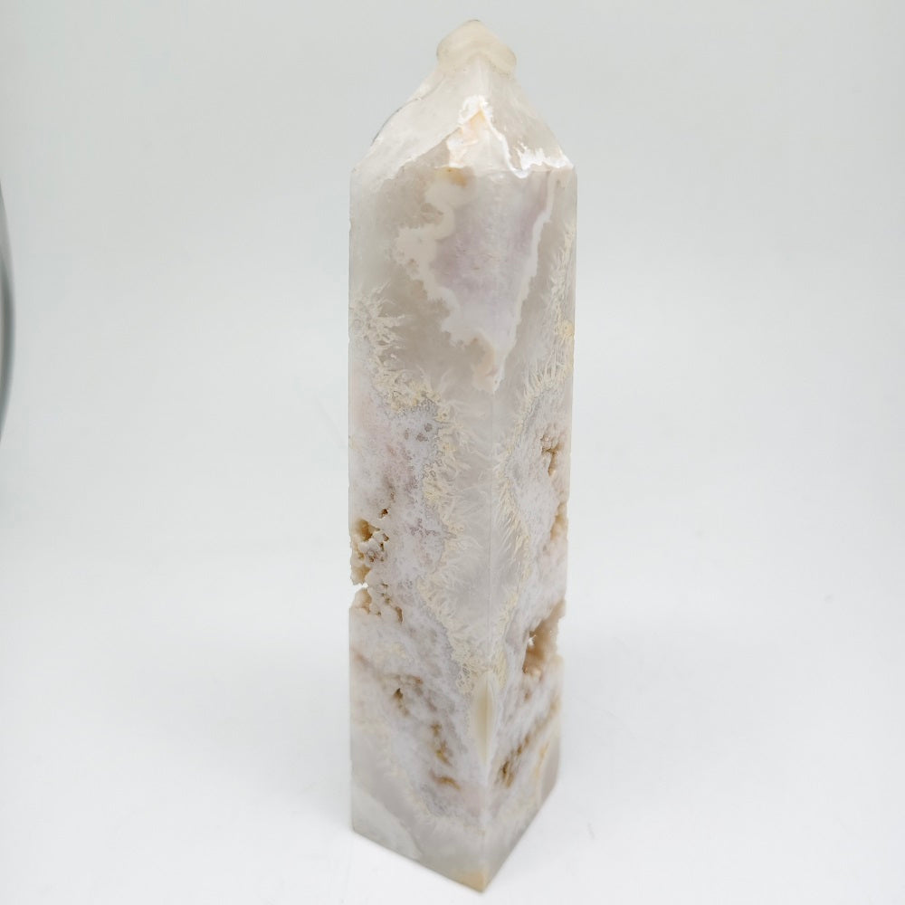 333g natural cherry blossom agate tower ornaments healing