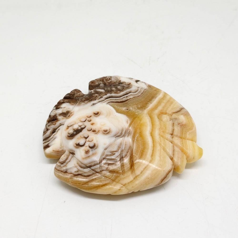 107.3g natural orange calcite fish carving ornaments healing