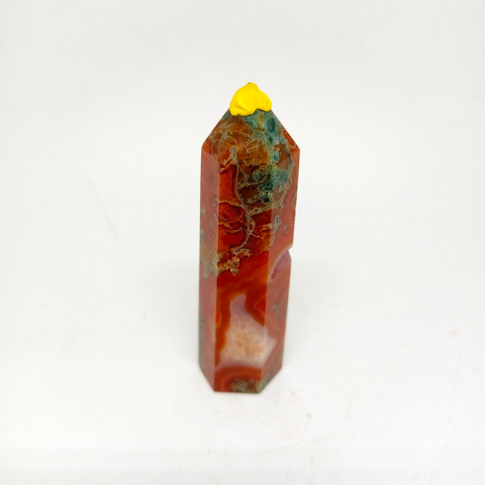 77.7g natural red mossagate tower ornaments healing