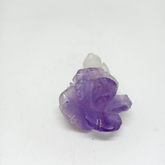 natural amethyst flower carving ornaments healing 67.7g