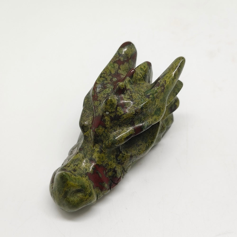 natural dragon blood stone dragon head carving ornaments healing 145g