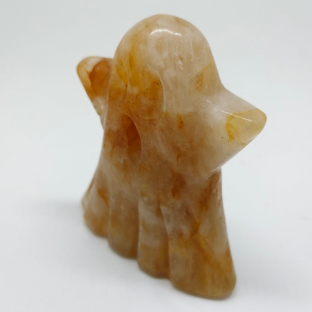 natural golden healer ghost carving ornaments healing 218.9g