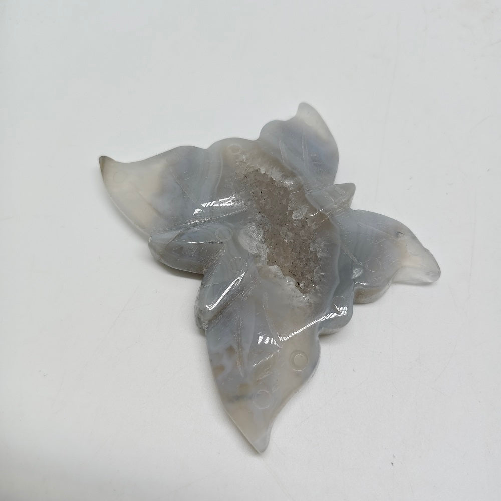 natural agate butterfly carving ornaments healing 107g