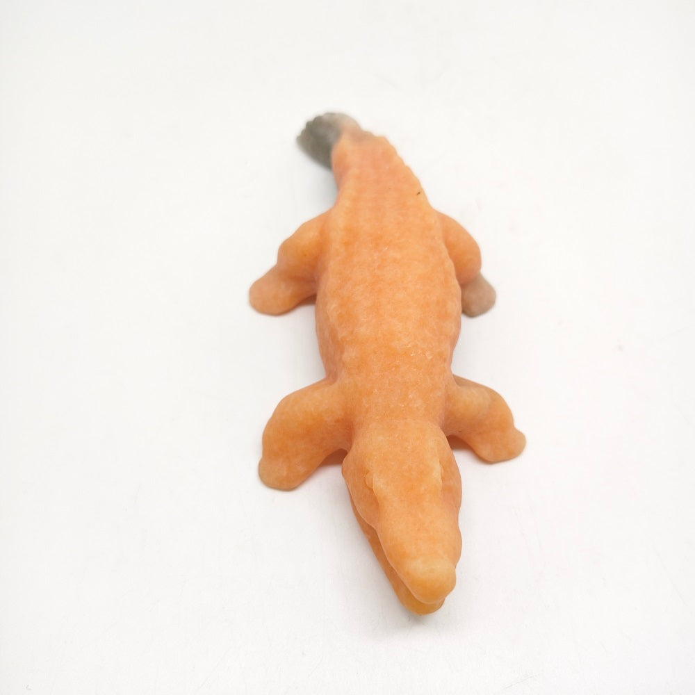 natural sunstone crocodile crocodile carving ornaments healing 204.7g