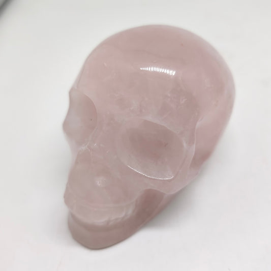 natural rose quartz skull carving ornaments healing 473.9g