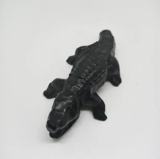 obsidian crocodile carving ornaments healing 180.8g