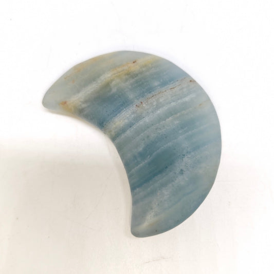 blue onyx moon carving ornaments healing 37.9g