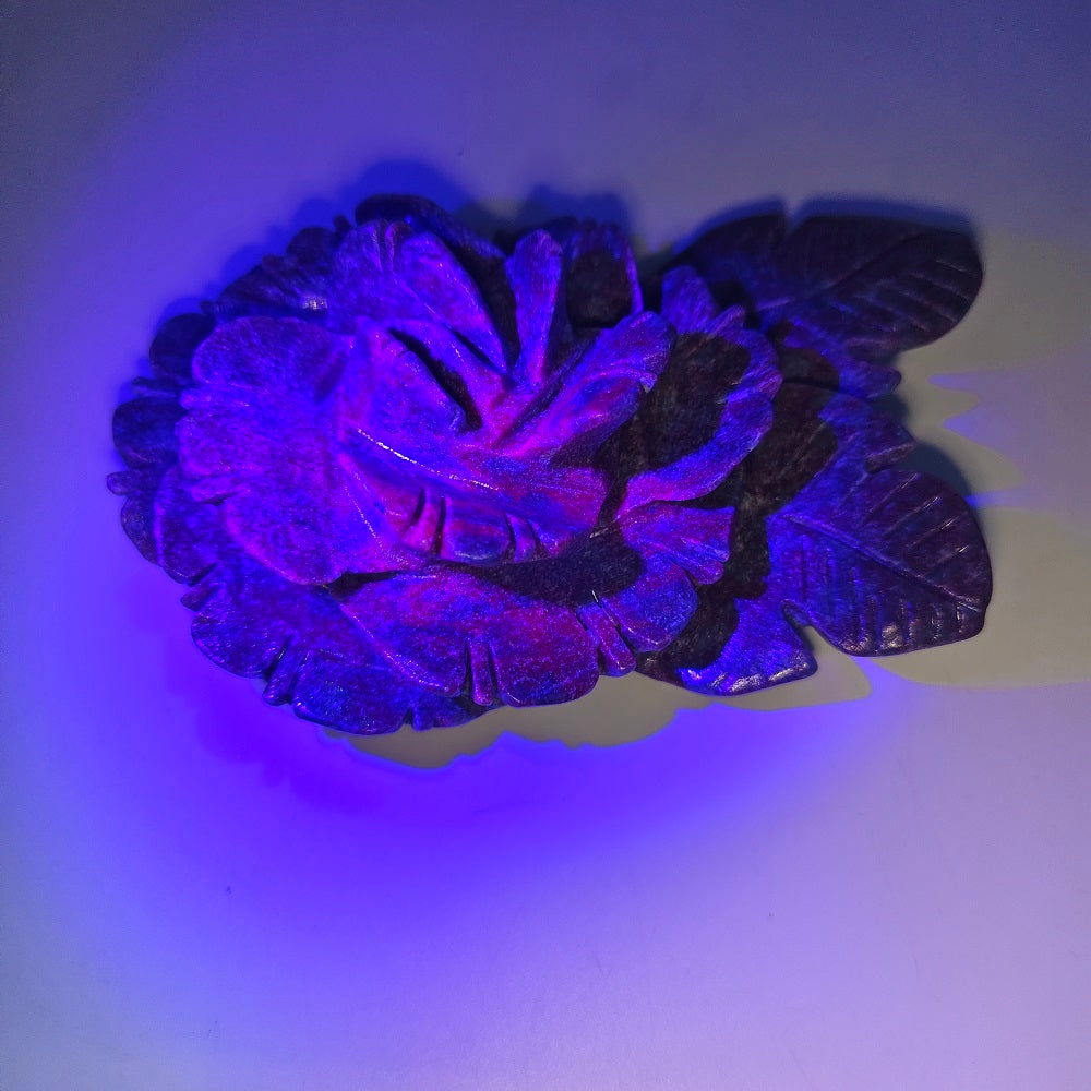 ruby kyhnaite flower carving ornaments healing 312.7g