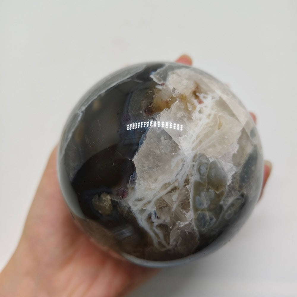 volcanic agate sphere ornaments healing 719g