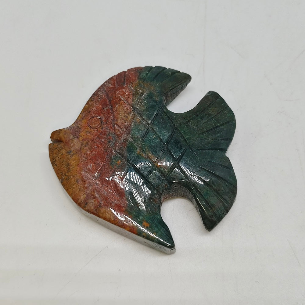 ocean jasper fish carving ornaments healing 46.5g