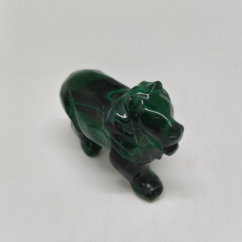 malachite lion carving ornaments healing 350g