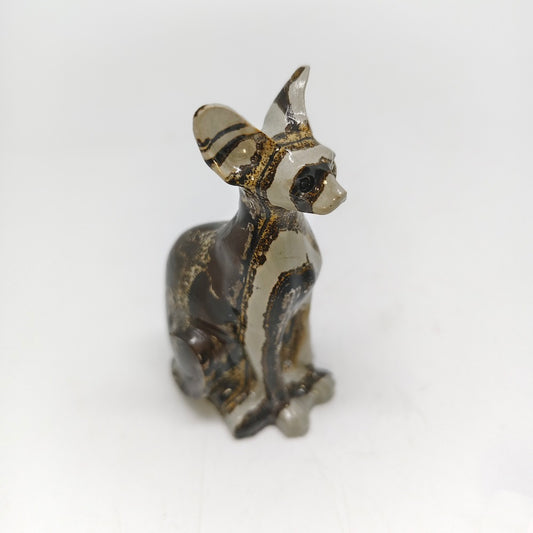 picture jasper cat carving ornaments healing 82.4g