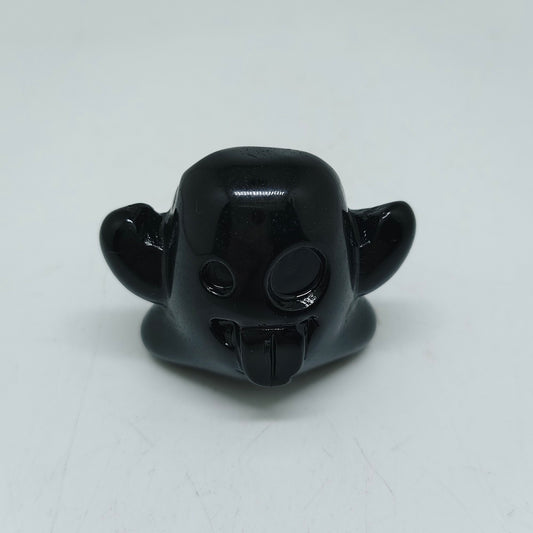 black obsidian ghost carving ornaments healing 64g