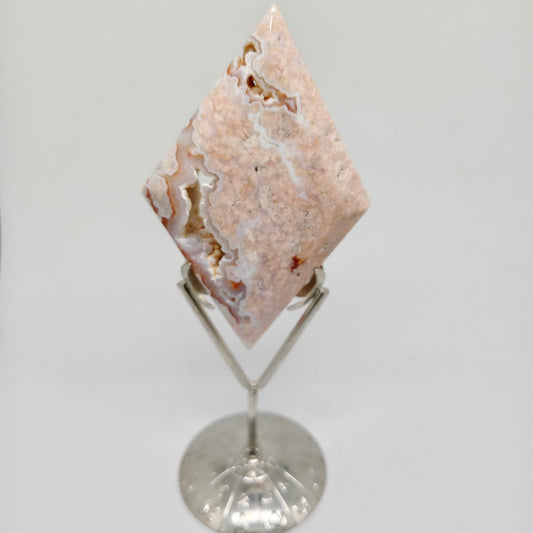 pink silced agate carving ornaments healing 181.8g