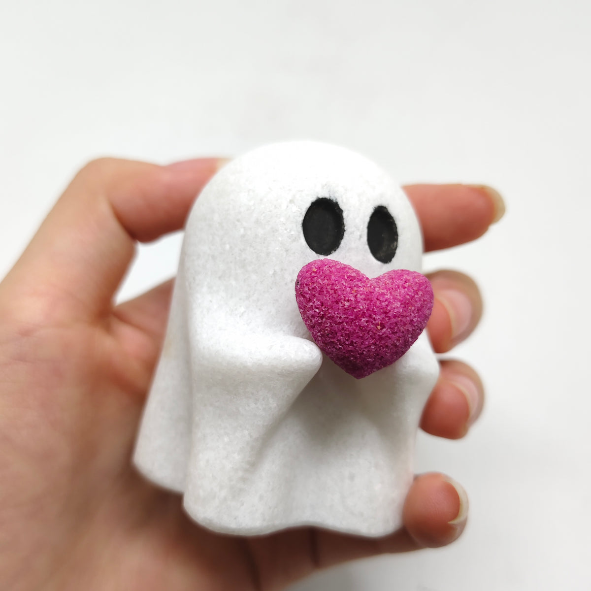 white marble ghost carving ornaments healing 213.3g