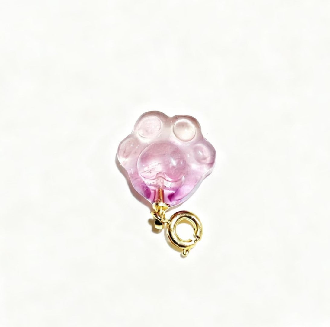 Rainbow Fluorite Cat Paws Pendants Perfect for Cute&Healing Jewelry