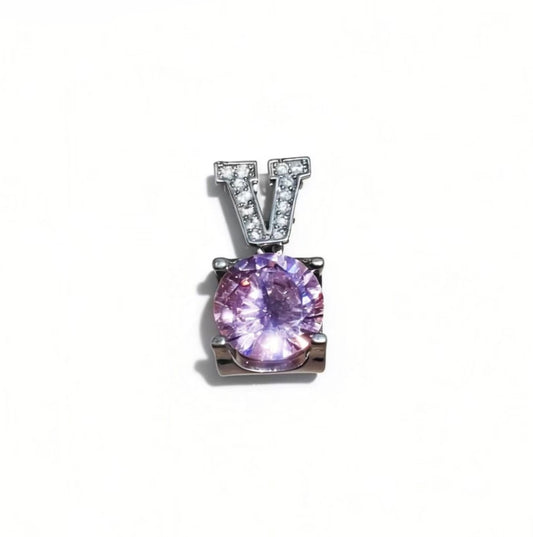 High-end V-set Pink Zircon Pendants Silver-plated Accessories For Women Jewelry Gifts