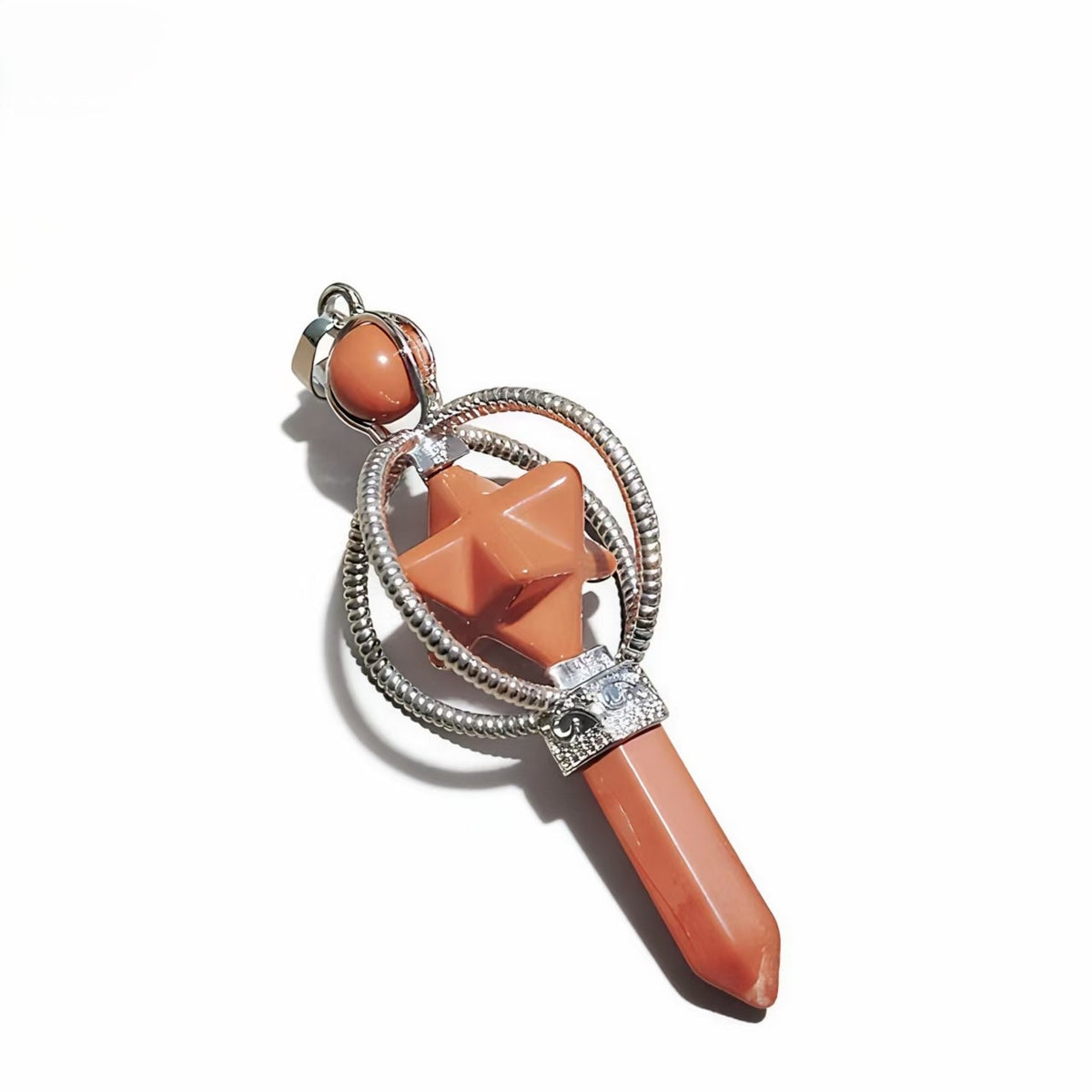 Merkaba Star Hexagon Pillar Pendants Crystal Chain Necklace For Women Men Girls Gifts