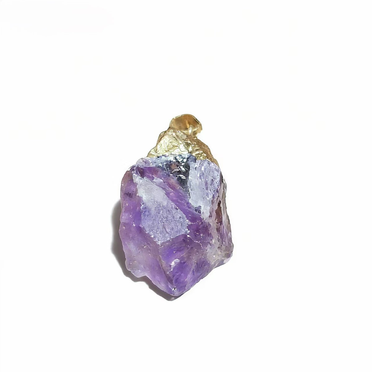 1Pc Natural Amethyst Irregular Pendants Specimen with Golden Cap Healing Rough Stone Gifts