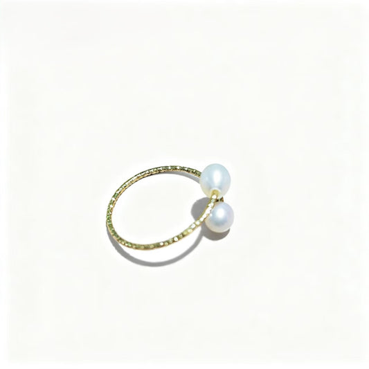Hot Sale Natural Freshwater Rice Pearl Metal Open Ring All-matched Female Rings Fashion Women Jewelry