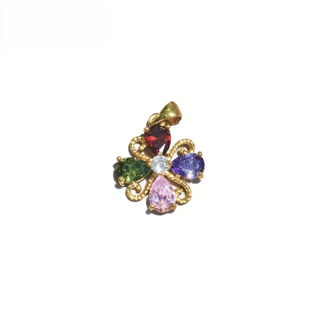 High-end Luxury Flower Shape Color Zircon Pendants Gold-plated Accessories For Women Jewelry Gifts