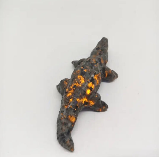 natural yooperlite crocodile carving ornaments healing 200.6g