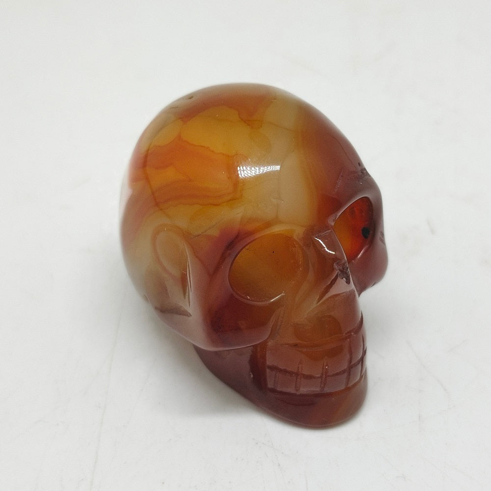red agate skull carving ornaments healing 90.2g