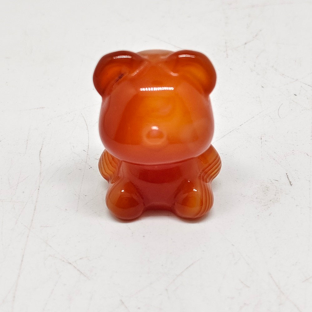 red agate bear carving ornaments healing 25.5g
