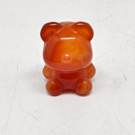 red agate bear carving ornaments healing 25.5g