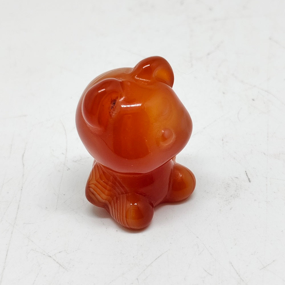 red agate bear carving ornaments healing 25.5g