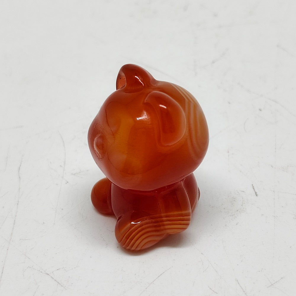 red agate bear carving ornaments healing 25.5g