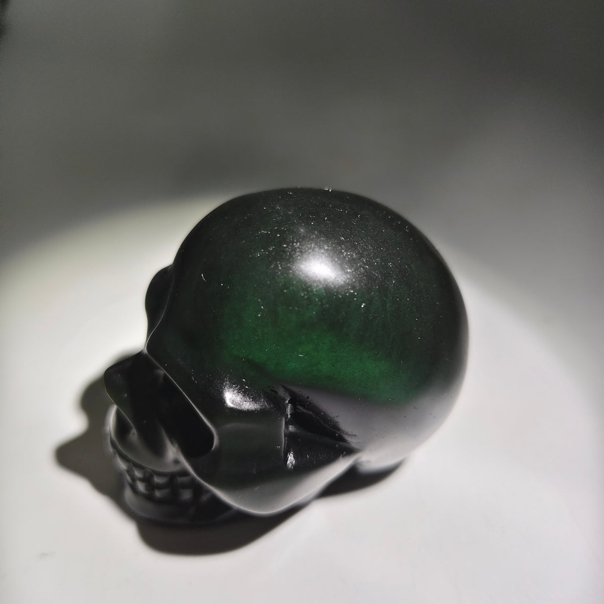 rainbow obsidian skull carving ornaments healing 179.6g
