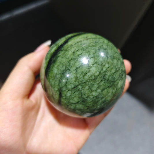 Natural Green Jade Sphere