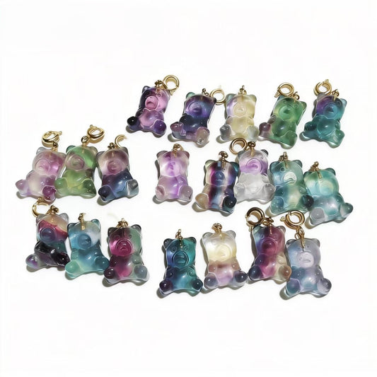 Rainbow Fluorite Gummy Bears Pendants 🌈 Carry the magic of color & calm
