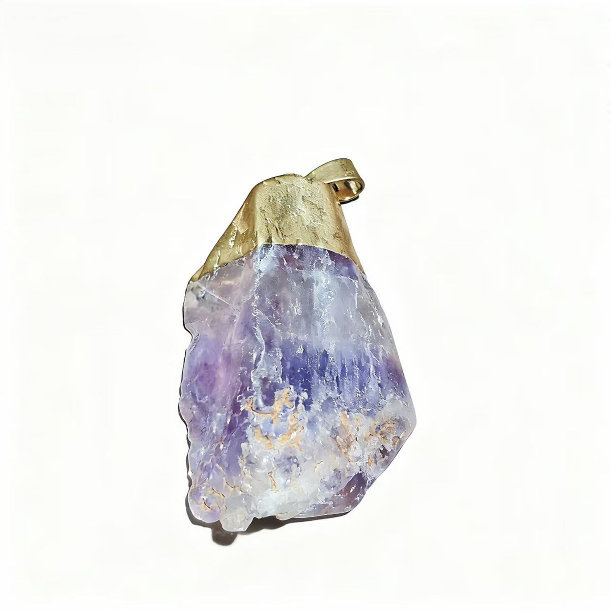 1Pc Natural Amethyst Irregular Pendants Specimen with Golden Cap Healing Rough Stone Gifts