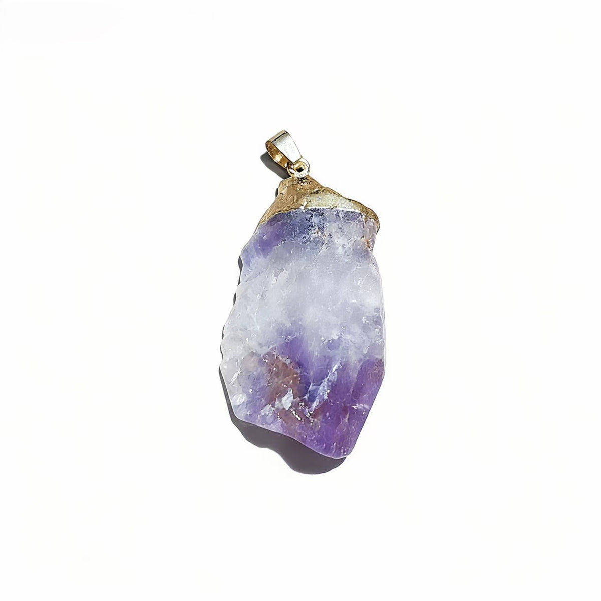 1Pc Natural Amethyst Irregular Pendants Specimen with Golden Cap Healing Rough Stone Gifts