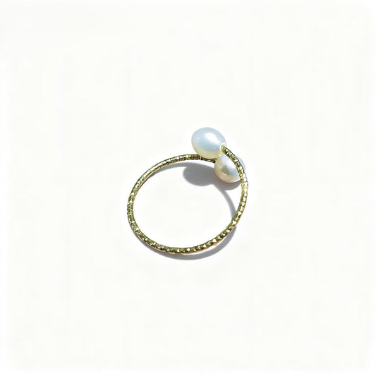 Hot Sale Natural Freshwater Rice Pearl Metal Open Ring All-matched Female Rings Fashion Women Jewelry