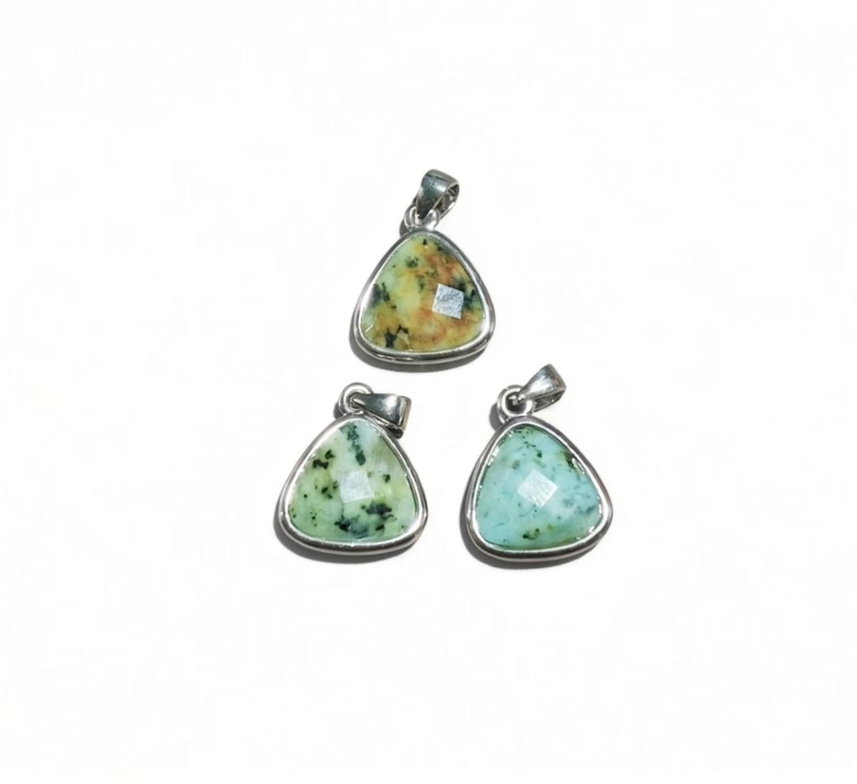 African Turquoise Triangle Pendants 🌿 Grounding Energy in Every Angle
