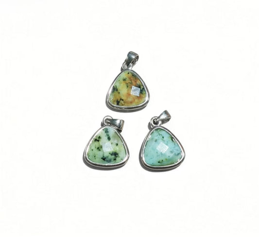 African Turquoise Triangle Pendants 🌿 Grounding Energy in Every Angle