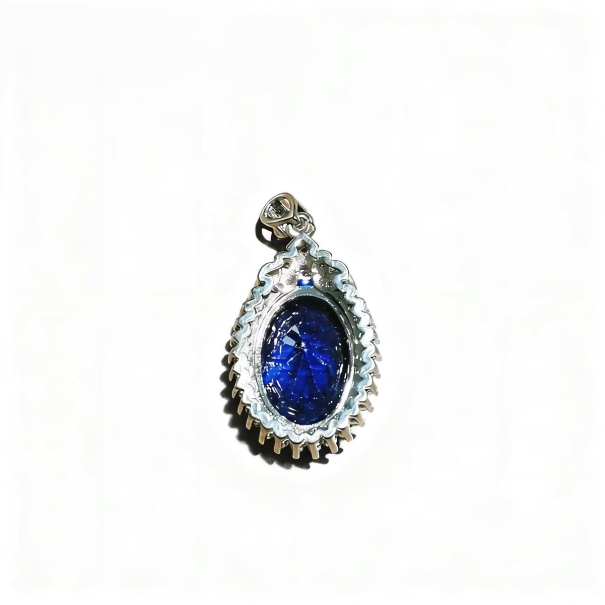 High-end Luxury Oval Seiko Inlay Dark Blue Zircon Pendants Silver-plated Accessories For Women Jewelry Gifts